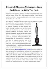 Dyson V8 Absolute Vs Animal- Know And Clean Up With The Best.doc